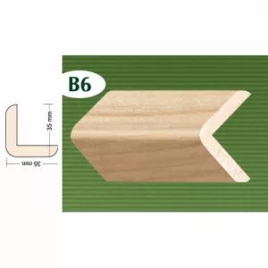 Kutna drvena lajsna B-6 35x35mm 2m