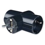 T razdjelnik 3 utičnice crni