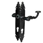 Antik crna kvaka s štitom model 100 Manilla za cilindar