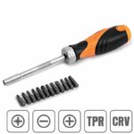 Odvijač s račnom i bitovima 13kom Kendo