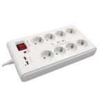 Produžni kabel s prenaponskom zaštitom 8 utičnica USB 3m