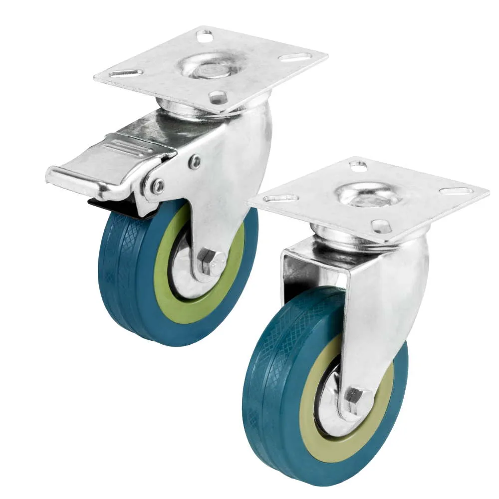 Transportni kotac 50mm plavi s plocicom 1