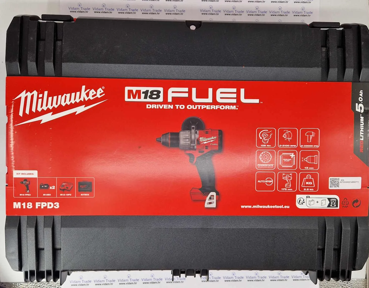 Milwaukee udarna busilica M18FPD3 502X 2×5.0Ah u koferu3