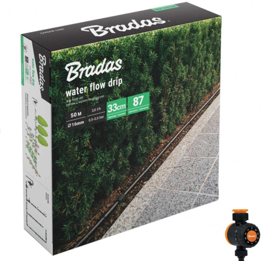 Set za navodnjavanje kap na kap 50m Bradas s timerom