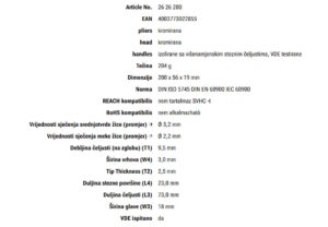 Knipex siljasta klijesta sa bocnim sjecicama 26 26 2002