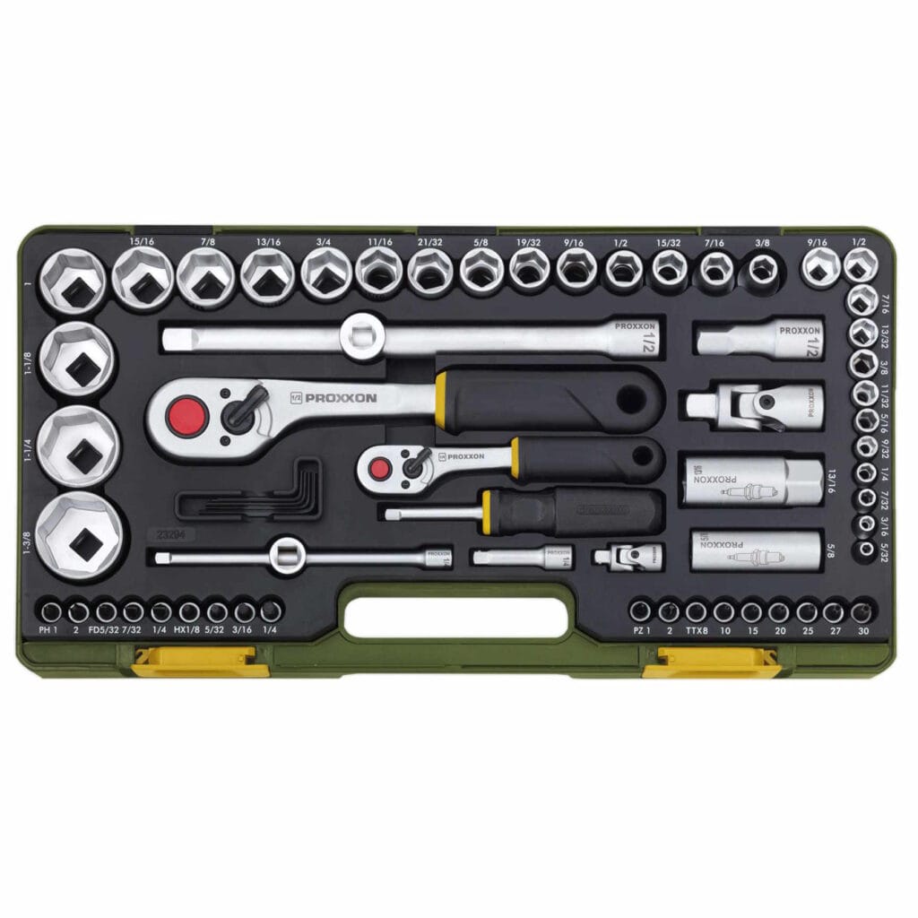 Komplet nasadnih kljuceva u incima 65 dijelni PROXXON Industrial NO 23 294