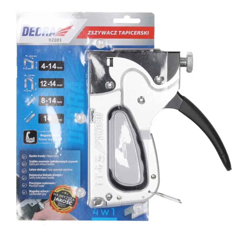 Tapetarska klamerica Dedra 11Z003 6–14 mm s regulacijom 4u1 3