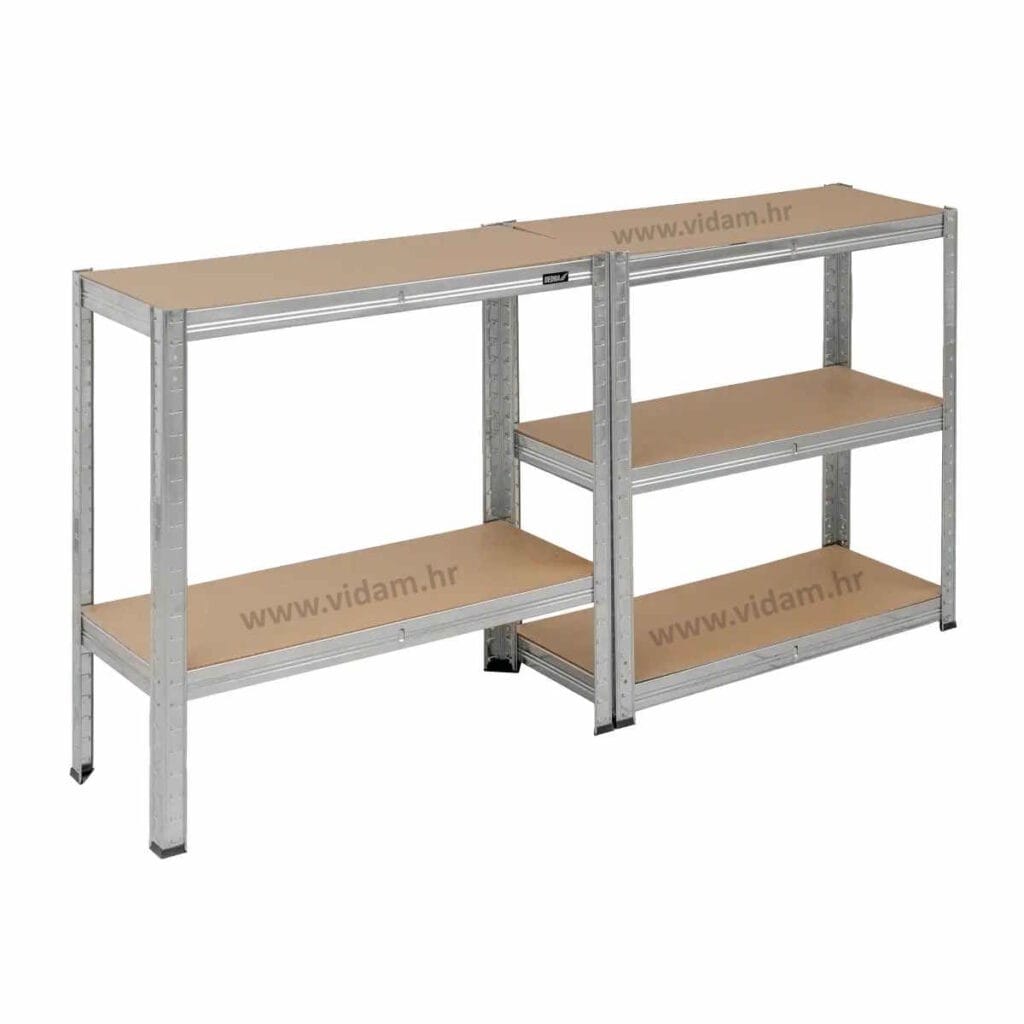 Metalna polica za garazu i ostavu s MDF policama 154×75×30 cm 5x175kg