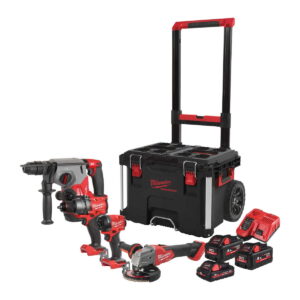 Milwaukee M18 FPP4E 555T FUEL Power Pack 4 akumulatorska alata 3 baterije PACKOUT kolica 4933492530