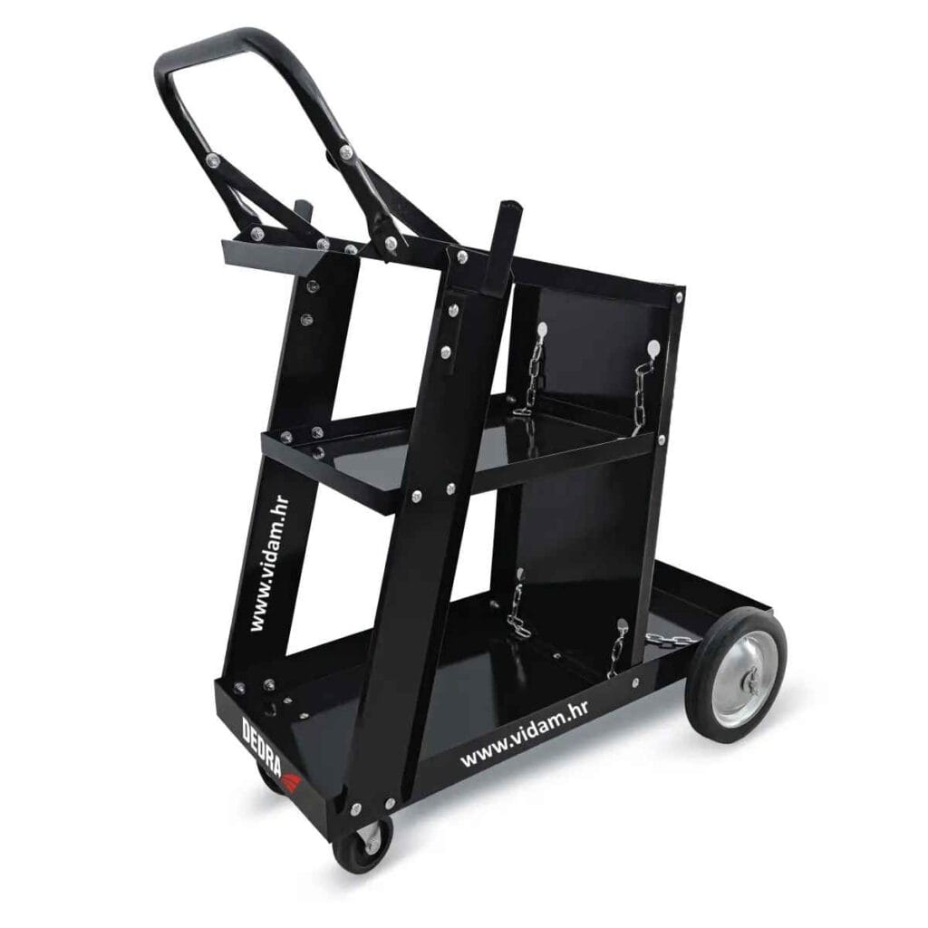 DEDRA DES070 zavarivacka kolica s policom za plinsku bocu 60 kg 4 police